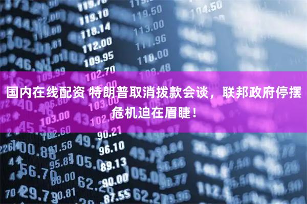 国内在线配资 特朗普取消拨款会谈，联邦政府停摆危机迫在眉睫！